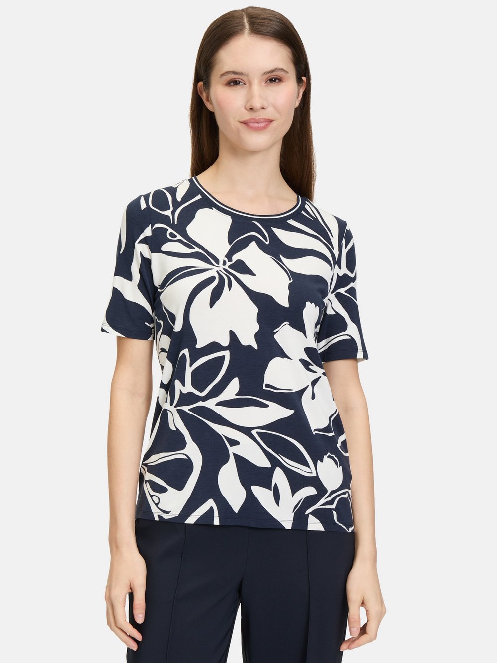 Betty Barclay Basic Shirt Damen Viskose blau gemustert, 38