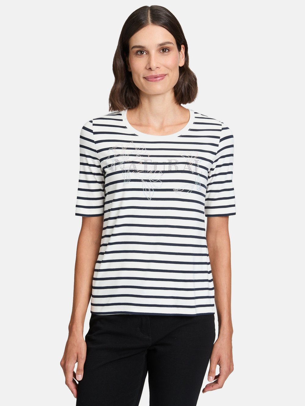 Betty Barclay Ringelshirt Damen Viskose weiß gestreift, 46