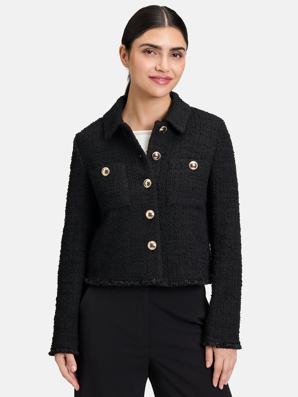 Betty Barclay Blazer-Jacke Damen Baumwolle schwarz, 44