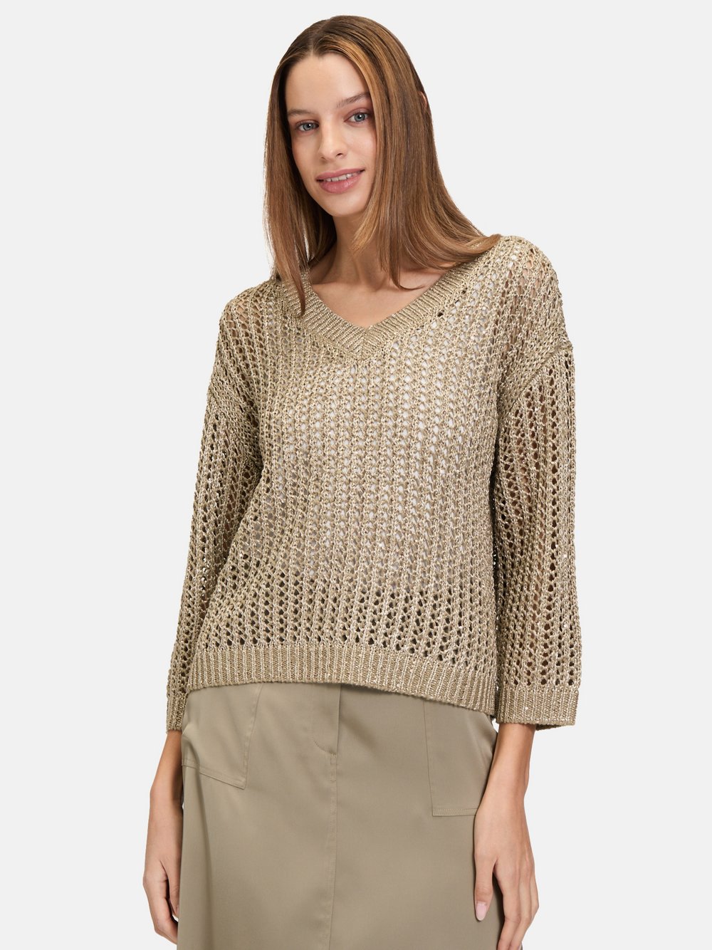 Betty Barclay Lochstrick-Pullover Damen braun, 36