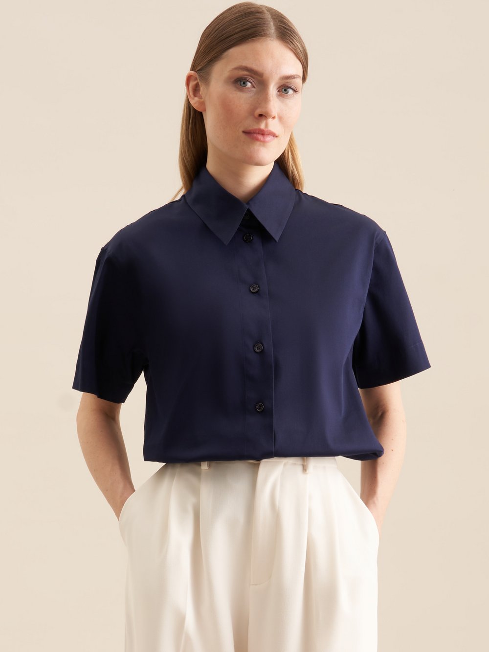 Thumbnail - Seidensticker Hemdbluse Damen Baumwolle blau, 34