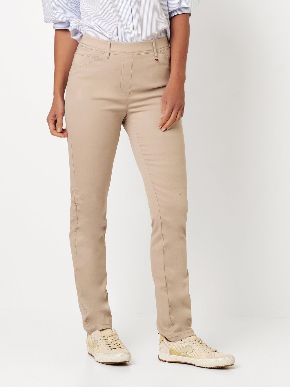 Relaxed Hose Damen Baumwolle beige, 21