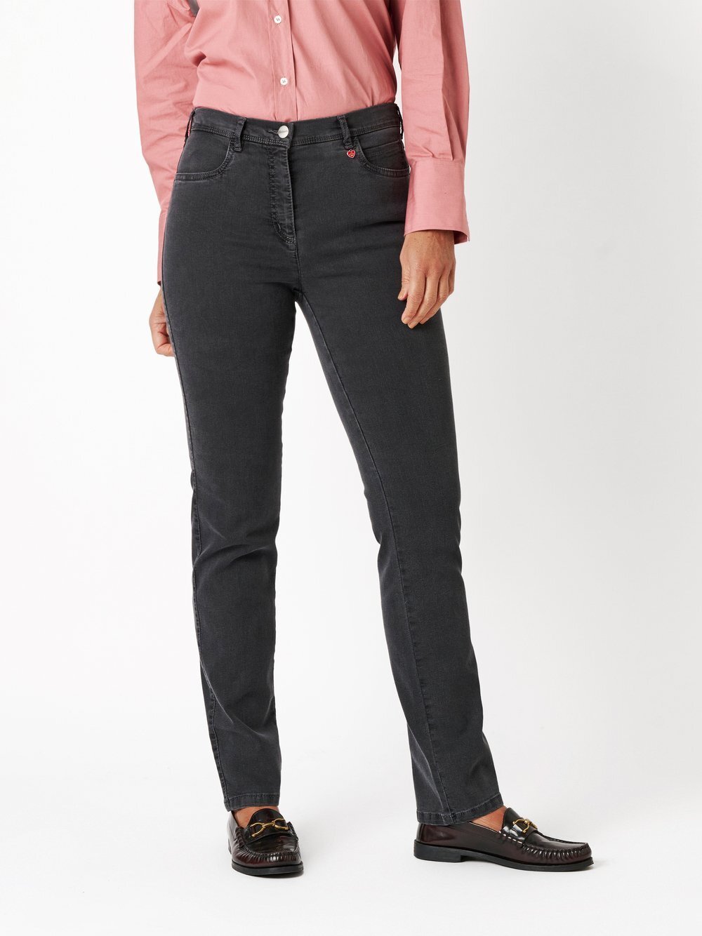 Thumbnail - Relaxed Hose Damen Baumwolle grau, 21