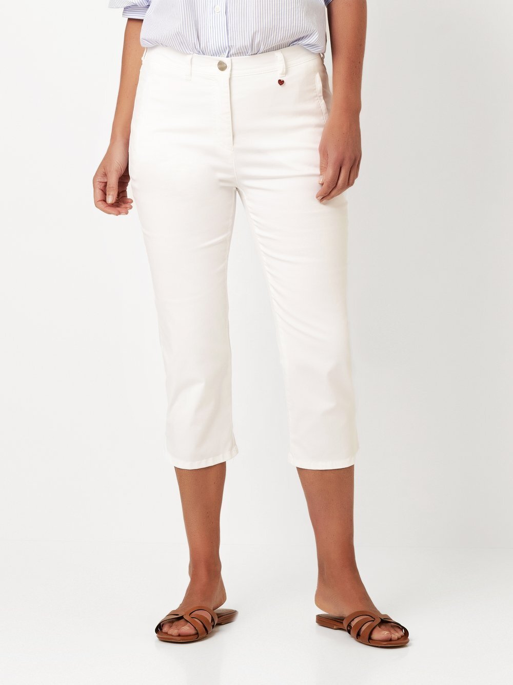 Relaxed Hose Damen Baumwolle weiß, 38