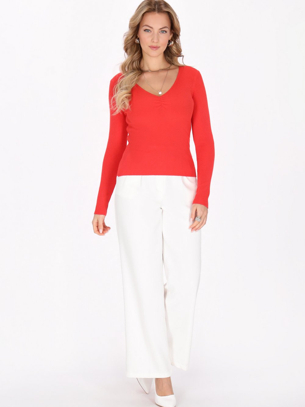 Faina Pullover Damen Viskose rot, S