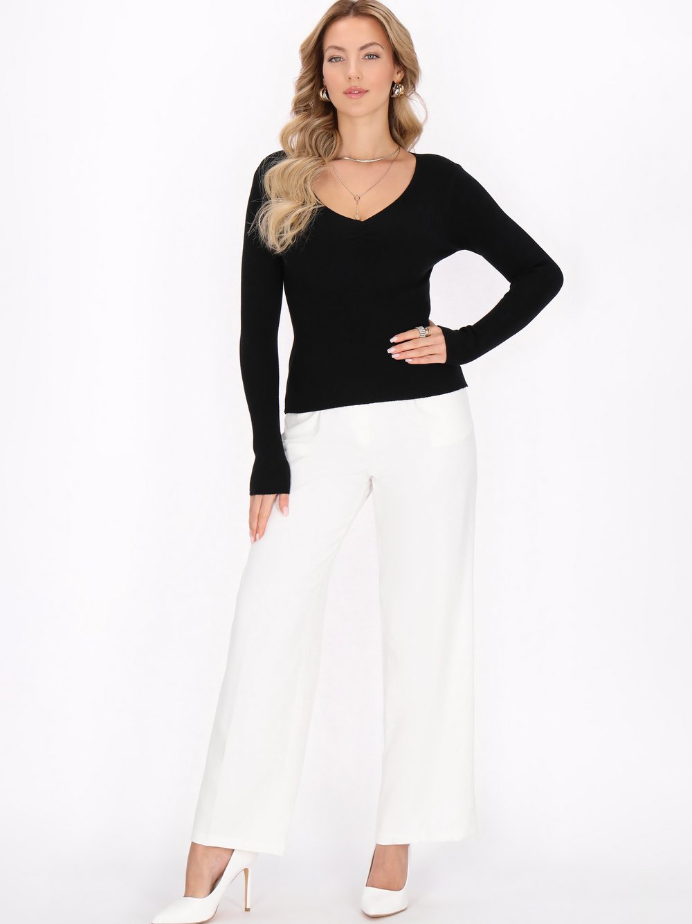 Thumbnail - Faina Pullover Damen Viskose schwarz, L