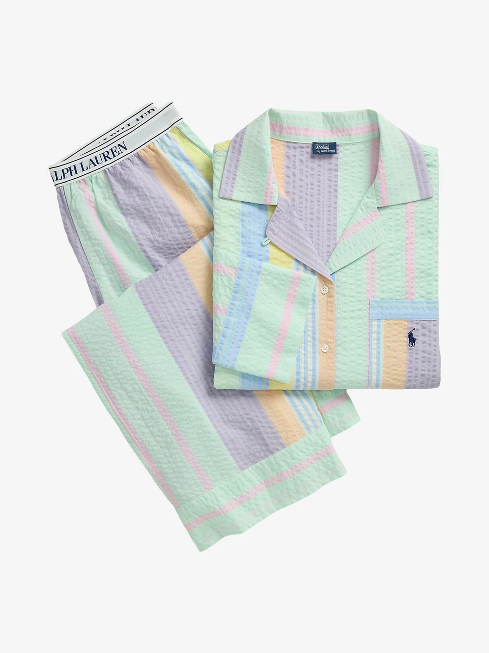 Polo Ralph Lauren Pyjama  Damen Baumwolle mehrfarbig gestreift, M