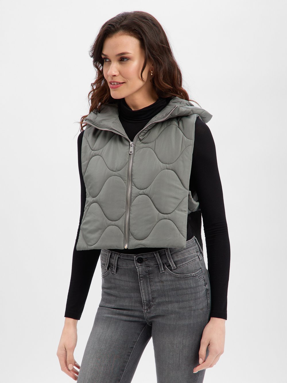 Opus Steppweste Damen grün, ONE SIZE