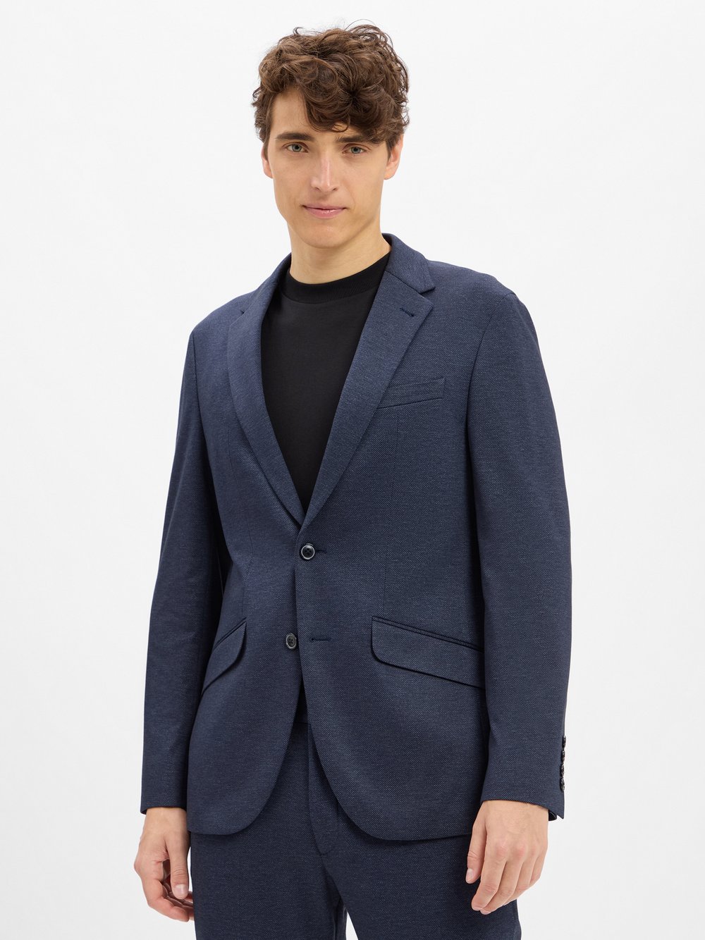 Pierre Cardin Anzug-Sakko Herren Modern Fit blau meliert, 25