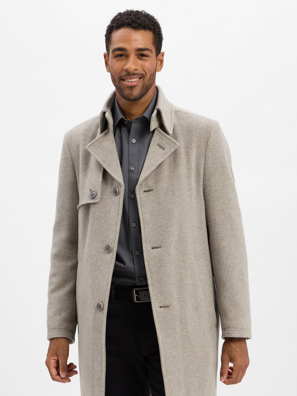 Drykorn Wollmantel Herren Wolle beige meliert, 46