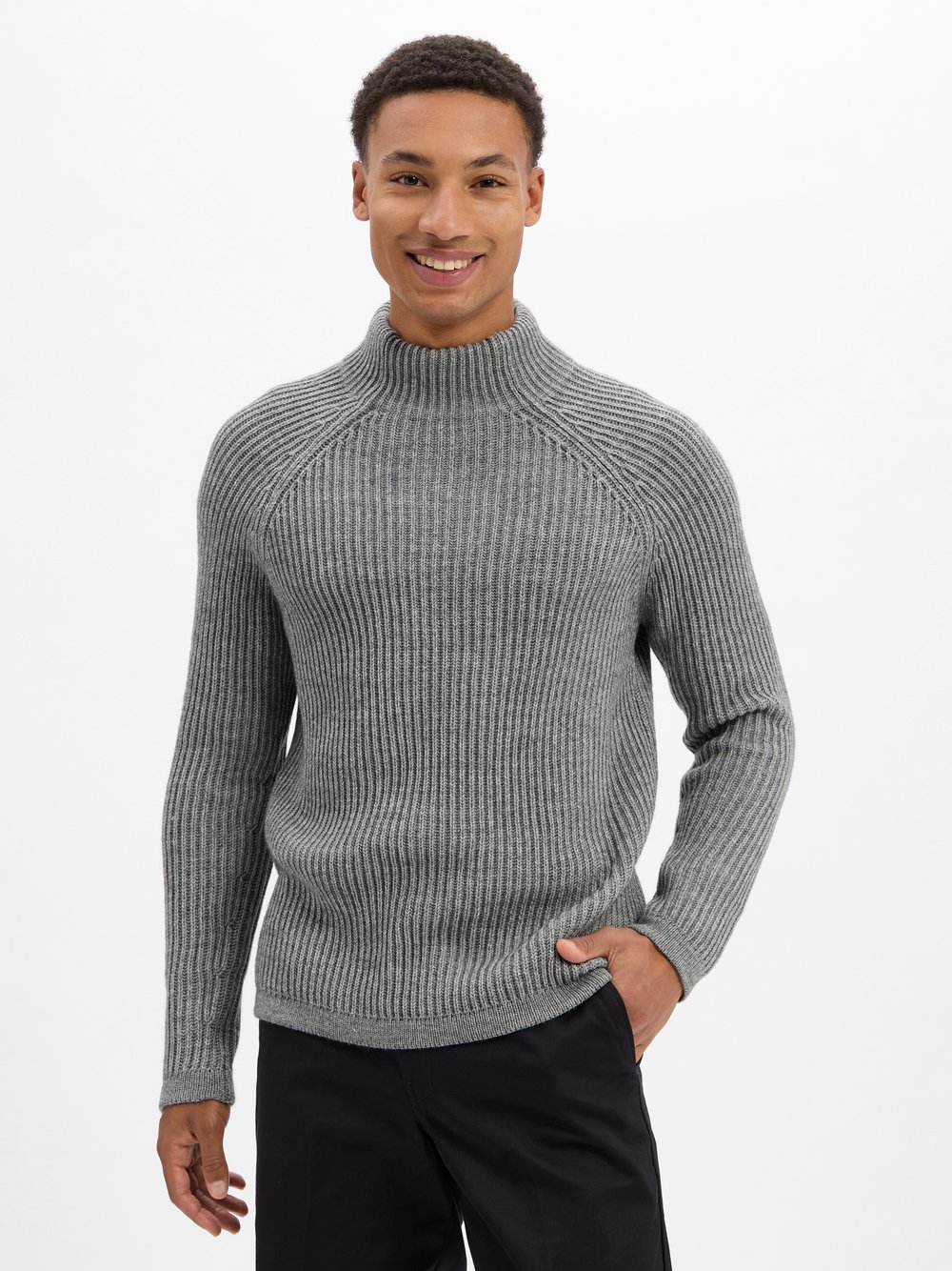 Thumbnail - Drykorn Strickpullover mit Alpaka-Anteil Herren grau, XL