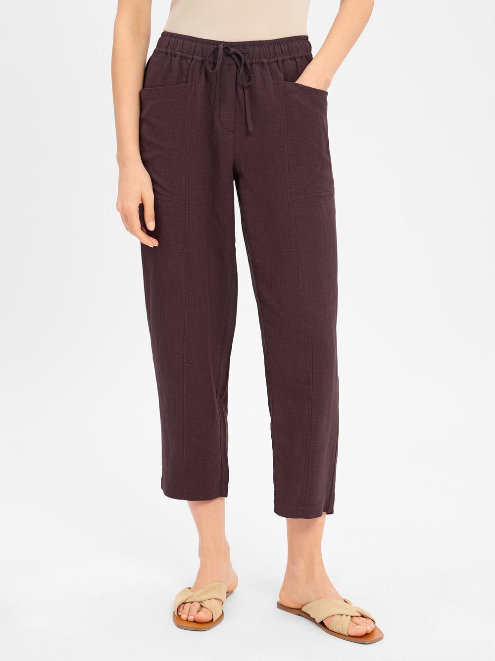 Thumbnail - Opus Sommerhose mit Leinen-Anteil Damen Viskose braun meliert, 34