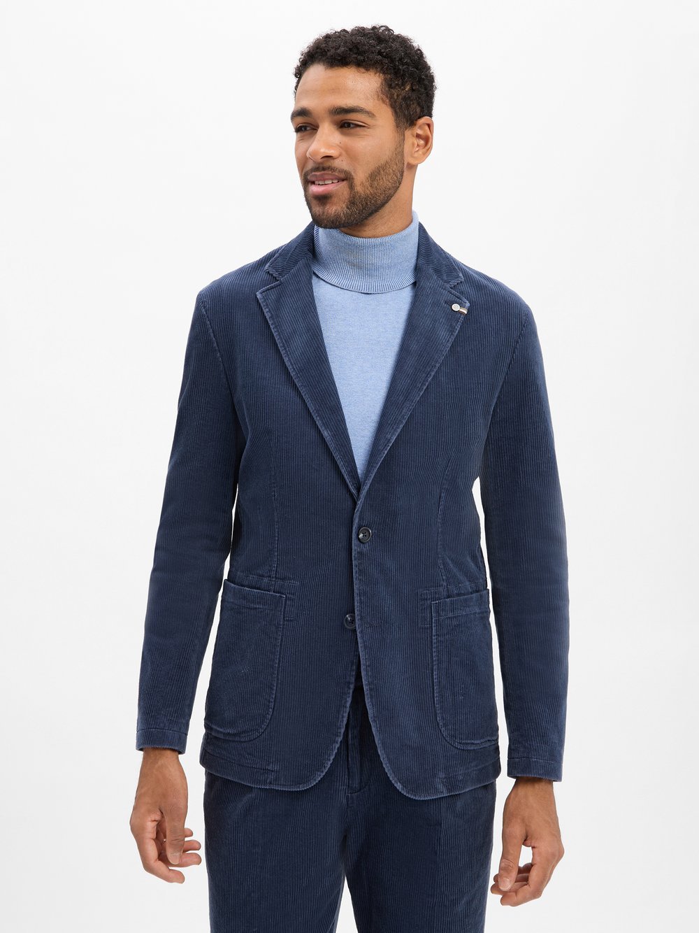Benvenuto Baukasten-Cord-Sakko Herren Regular Fit blau, 27