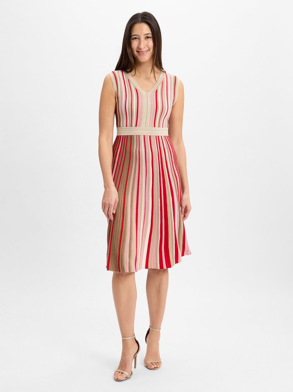 zero Strickkleid Damen Viskose mehrfarbig gestreift, 34