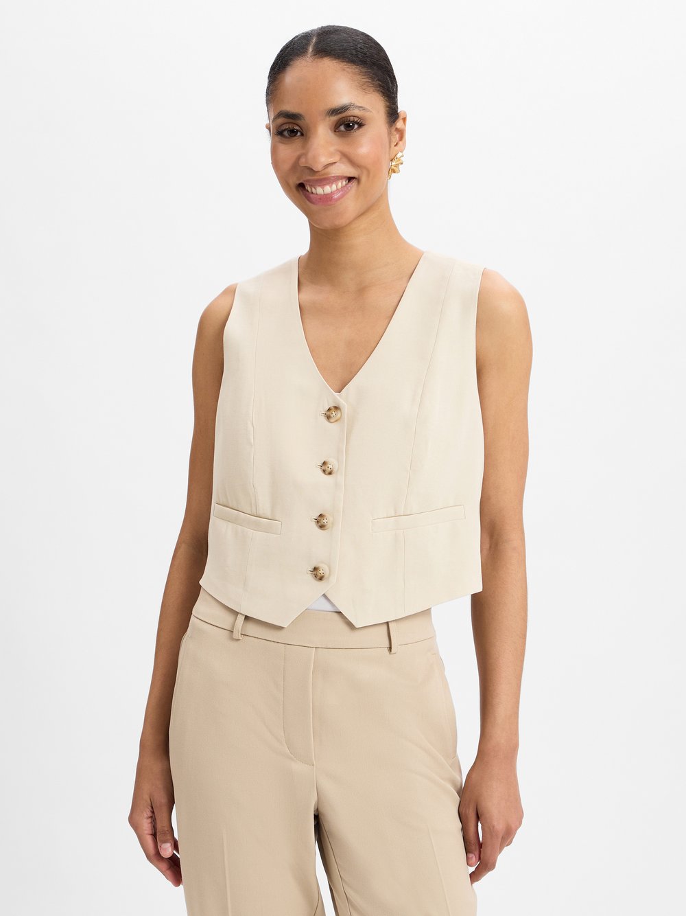 zero Weste Damen Viskose beige, 34