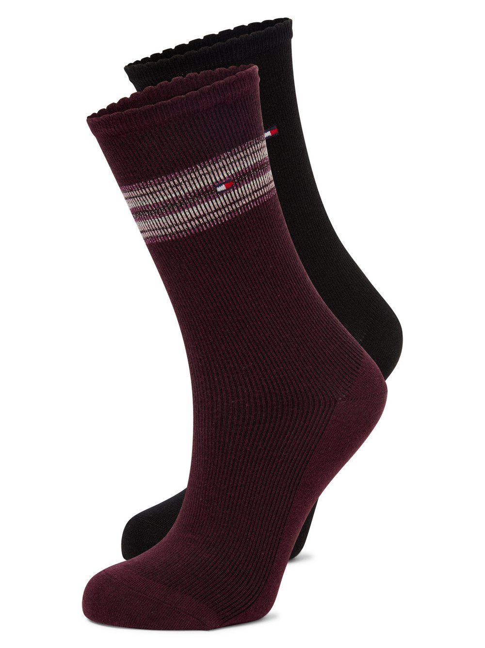 Tommy Hilfiger Socken im 2er-Pack Damen Feinstrick rot, 35-38
