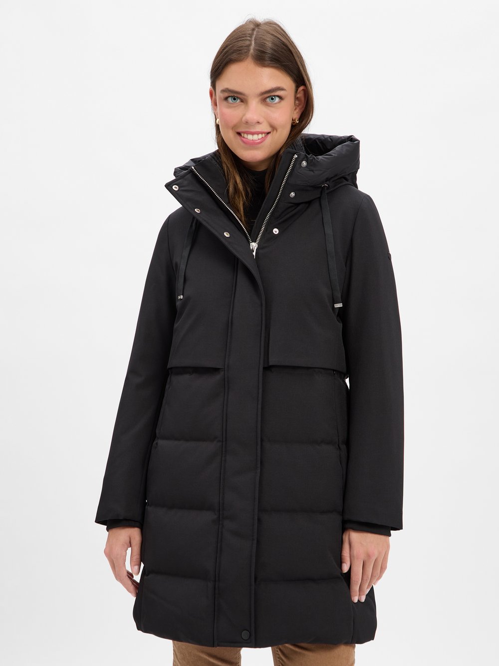 DUNO Daunenmantel Damen schwarz, XS