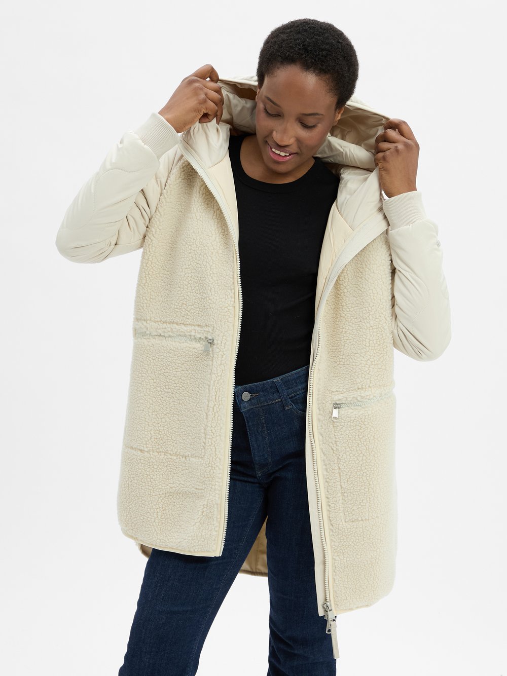 Ragwear Teddy-Parka Damen weiß, S