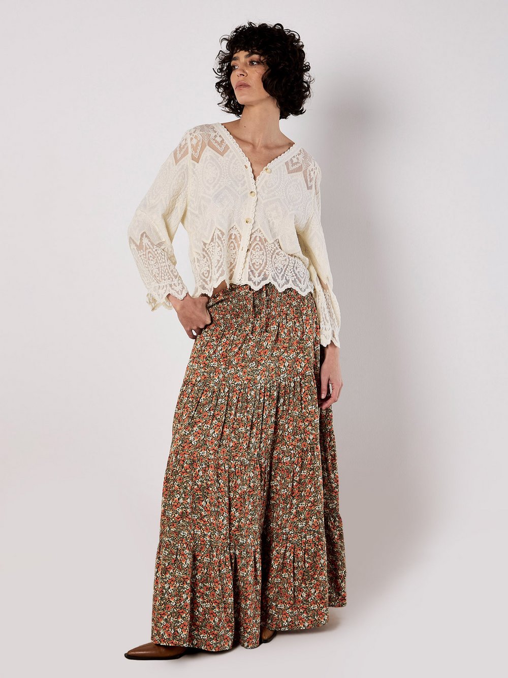 Thumbnail - Apricot Rock Damen Viskose grün gemustert, 38