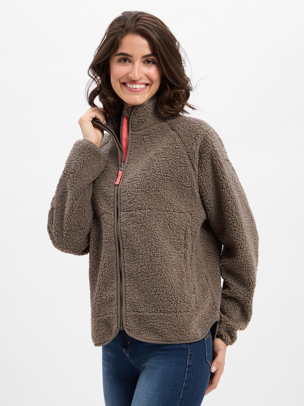 Thumbnail - Derbe Teddyjacke Damen grün, 46