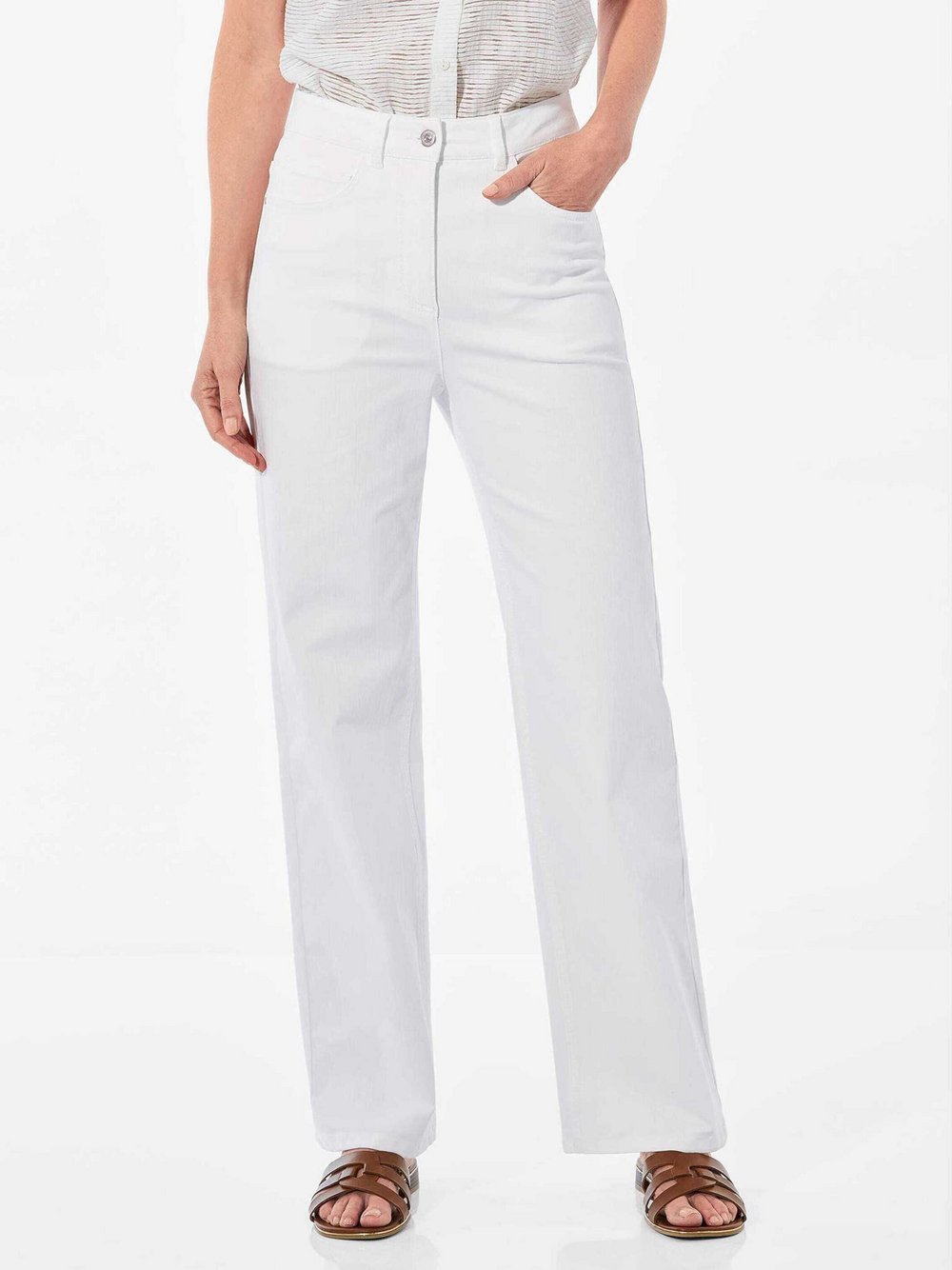 Goldner Jeans Damen Baumwolle weiß, 44