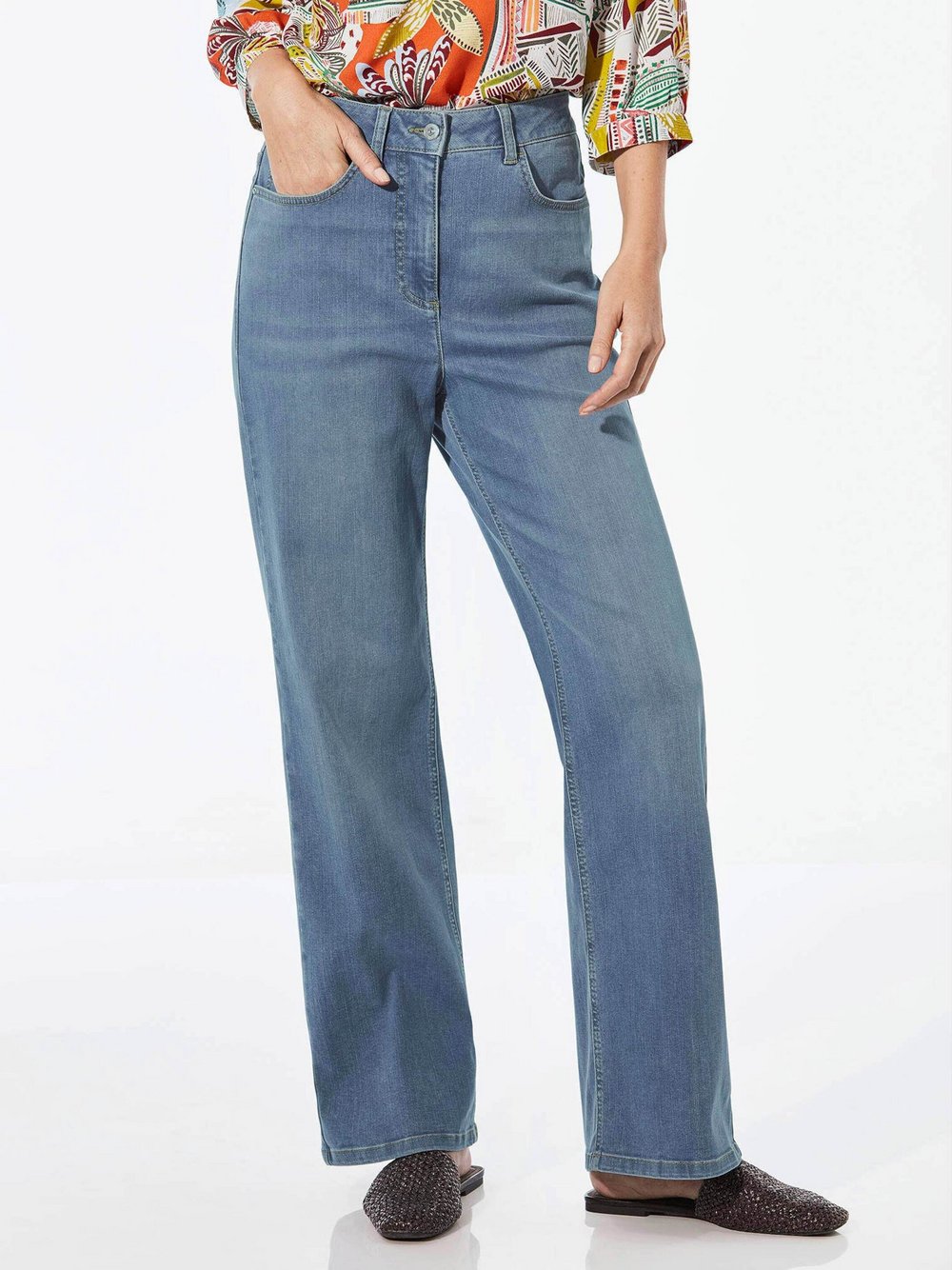 Goldner Jeans Damen Baumwolle blau, 42