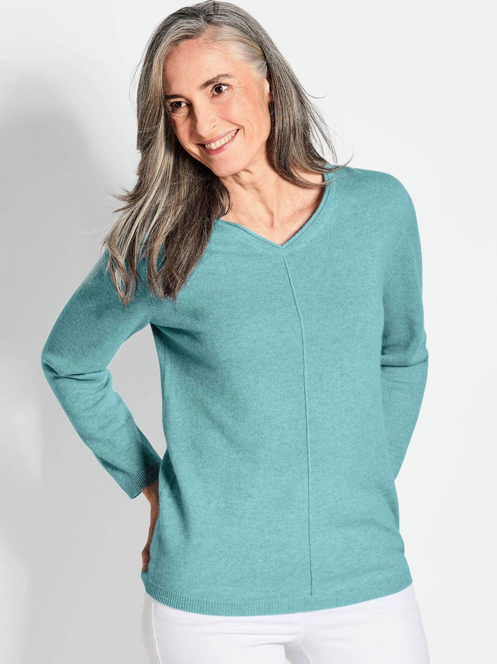 Goldner Kaschmirpullover Damen Cashmere mehrfarbig, 42