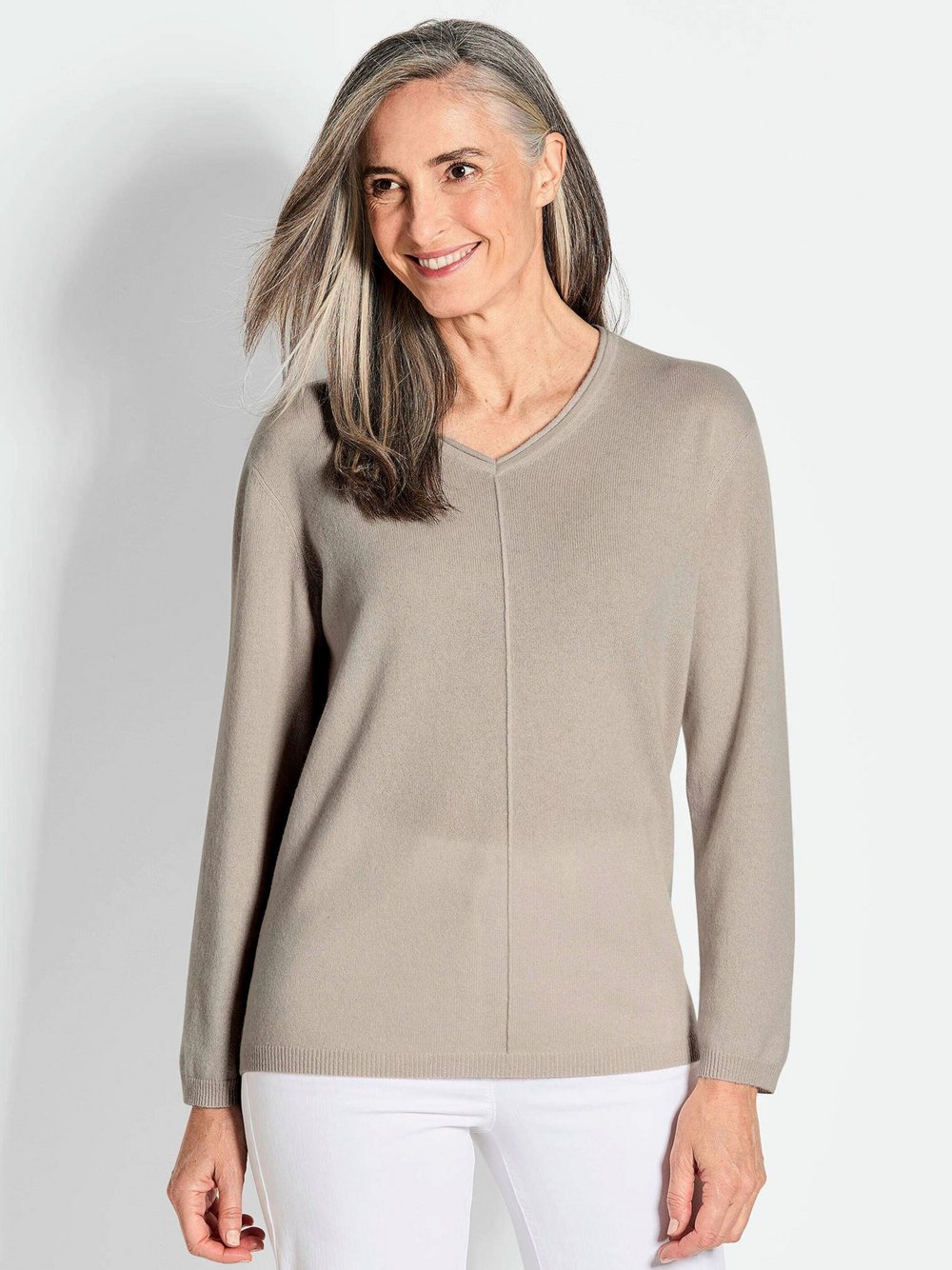 Goldner Kaschmirpullover Damen Cashmere braun, 38