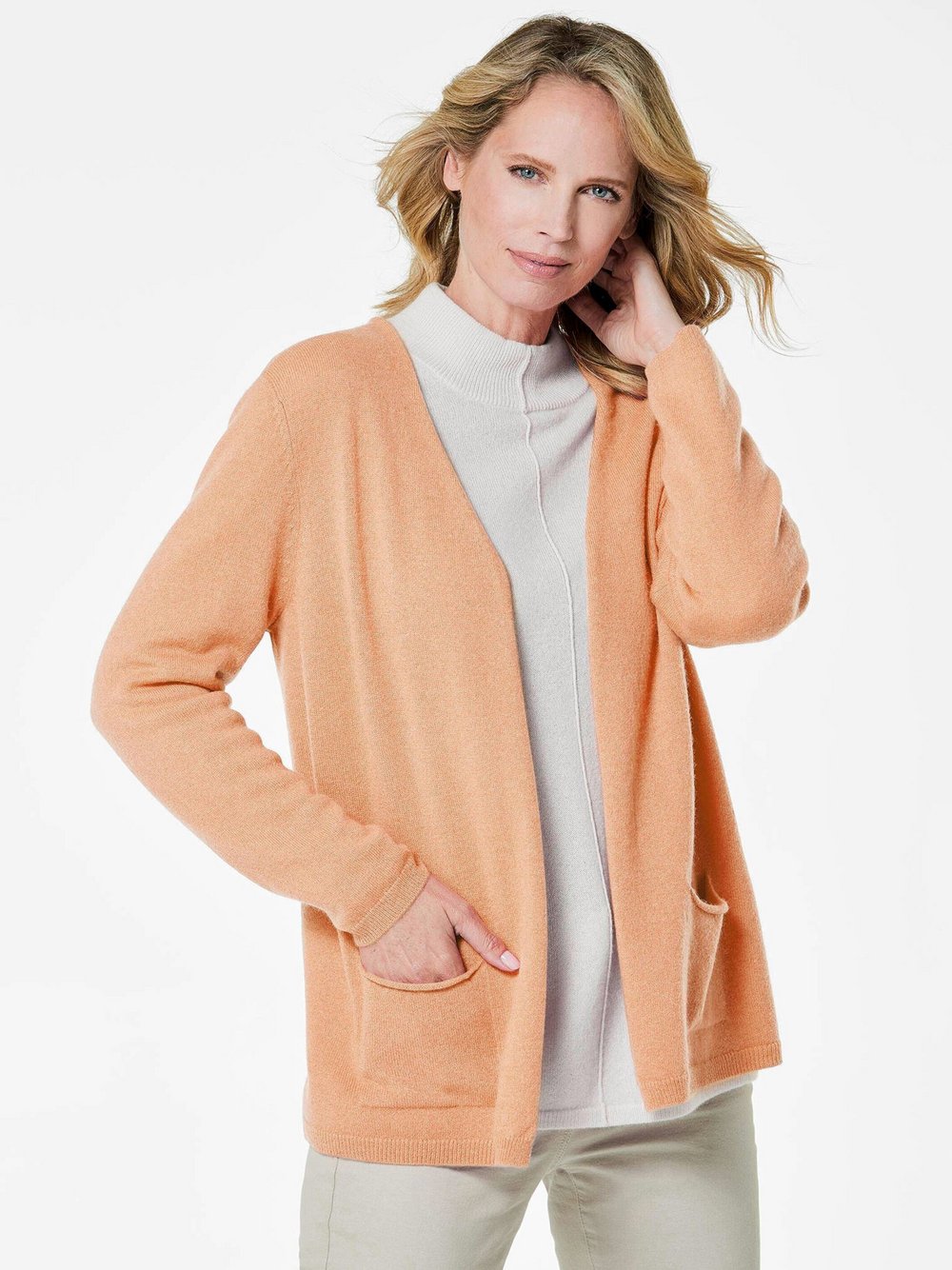 Goldner Kaschmirstrickjacke Damen Cashmere orange, 54