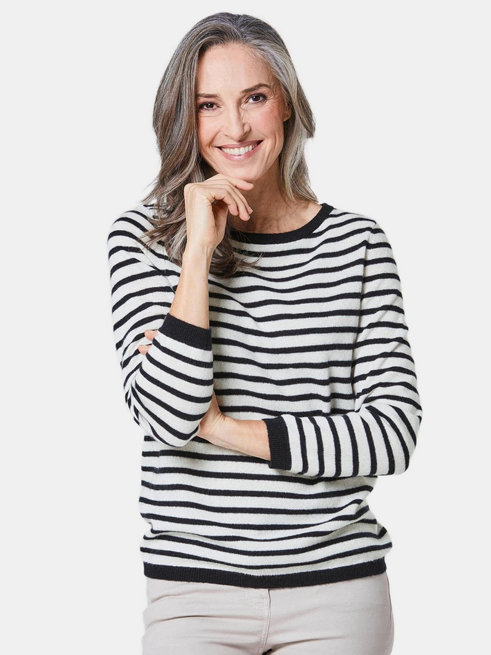 Goldner Kaschmirpullover Damen Cashmere schwarz, 46