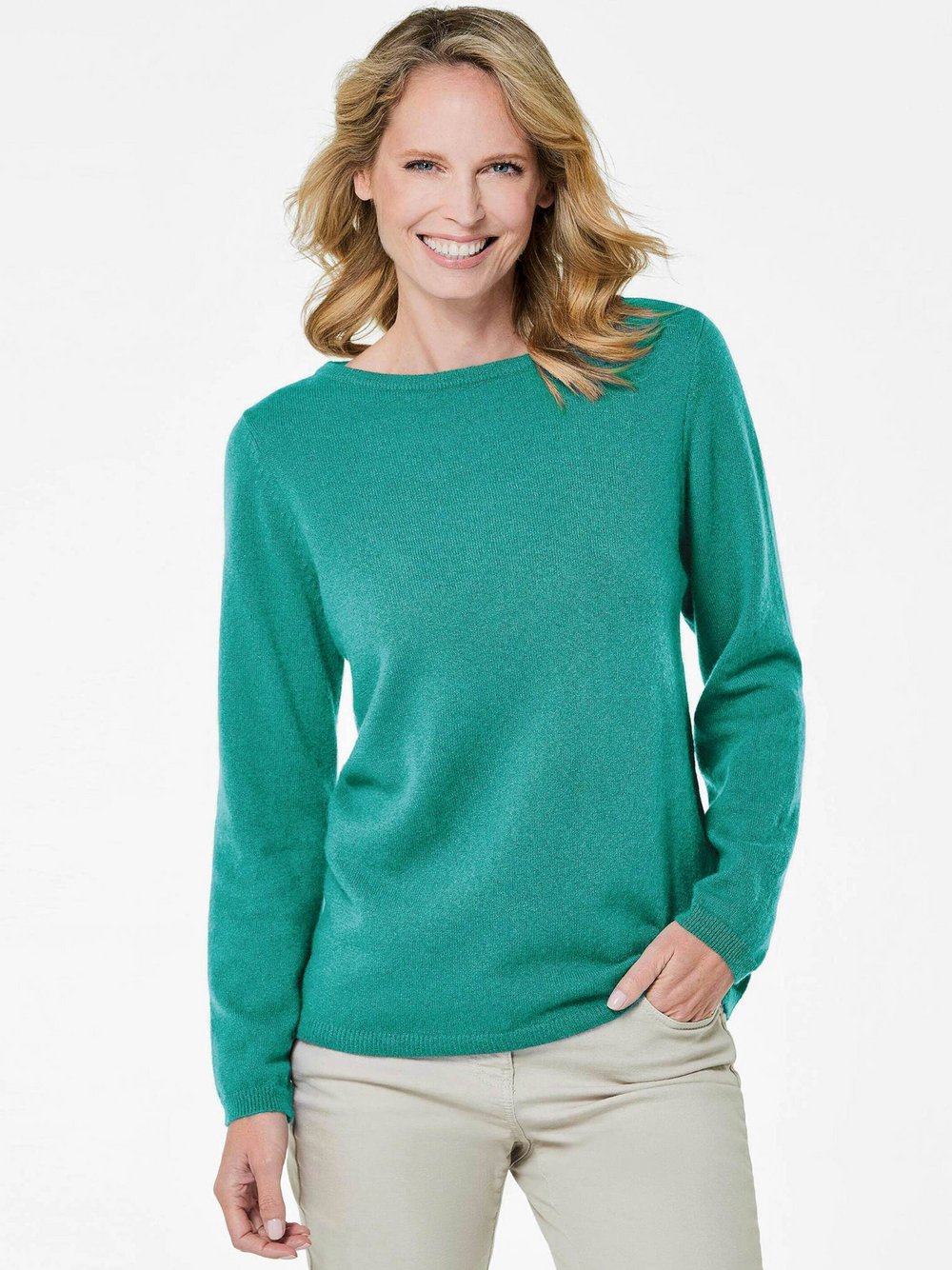 Thumbnail - Goldner Kaschmirpullover Damen Cashmere (100%) grün, 38