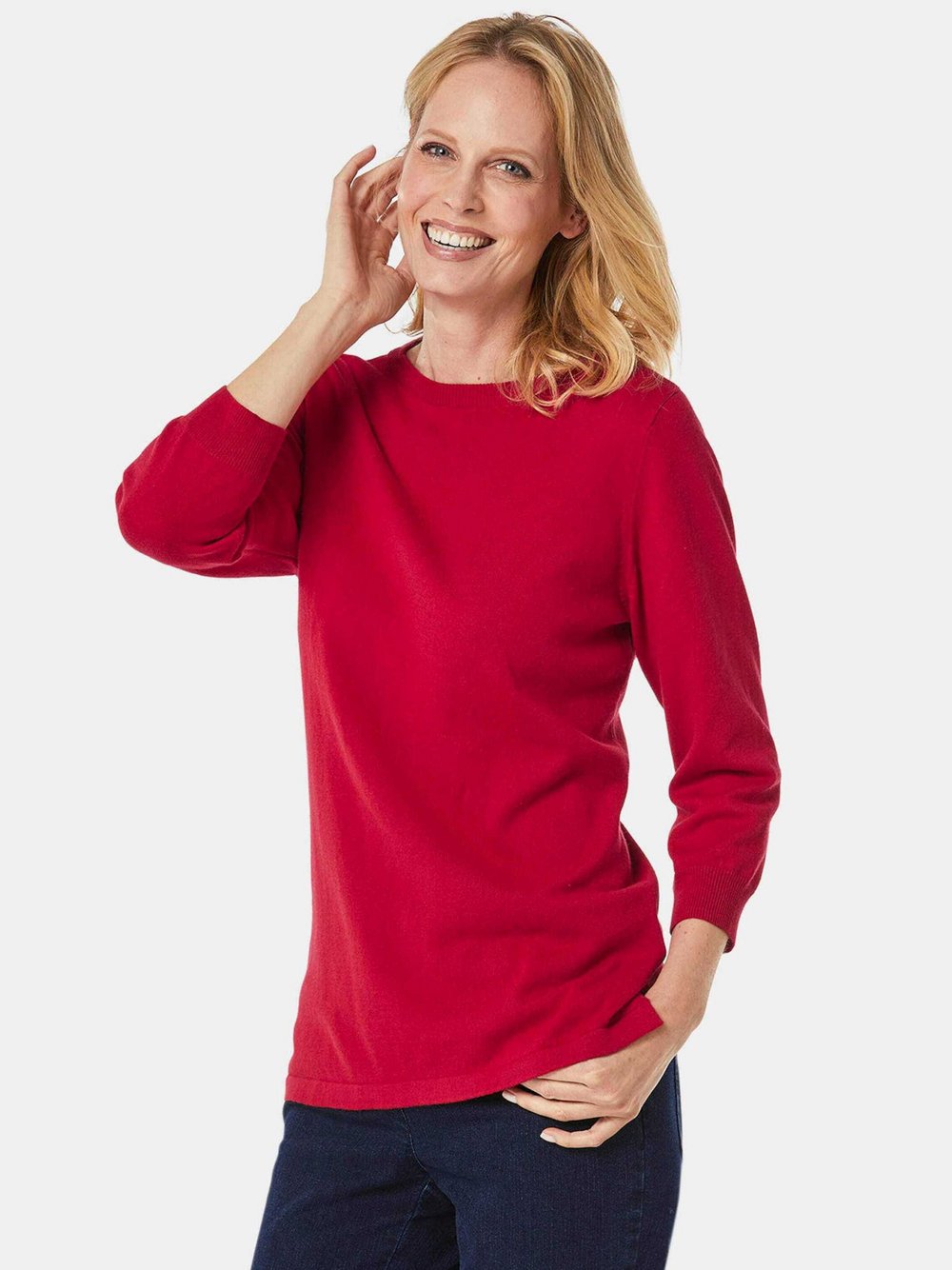 Goldner Pullover Damen Baumwolle rot, 38