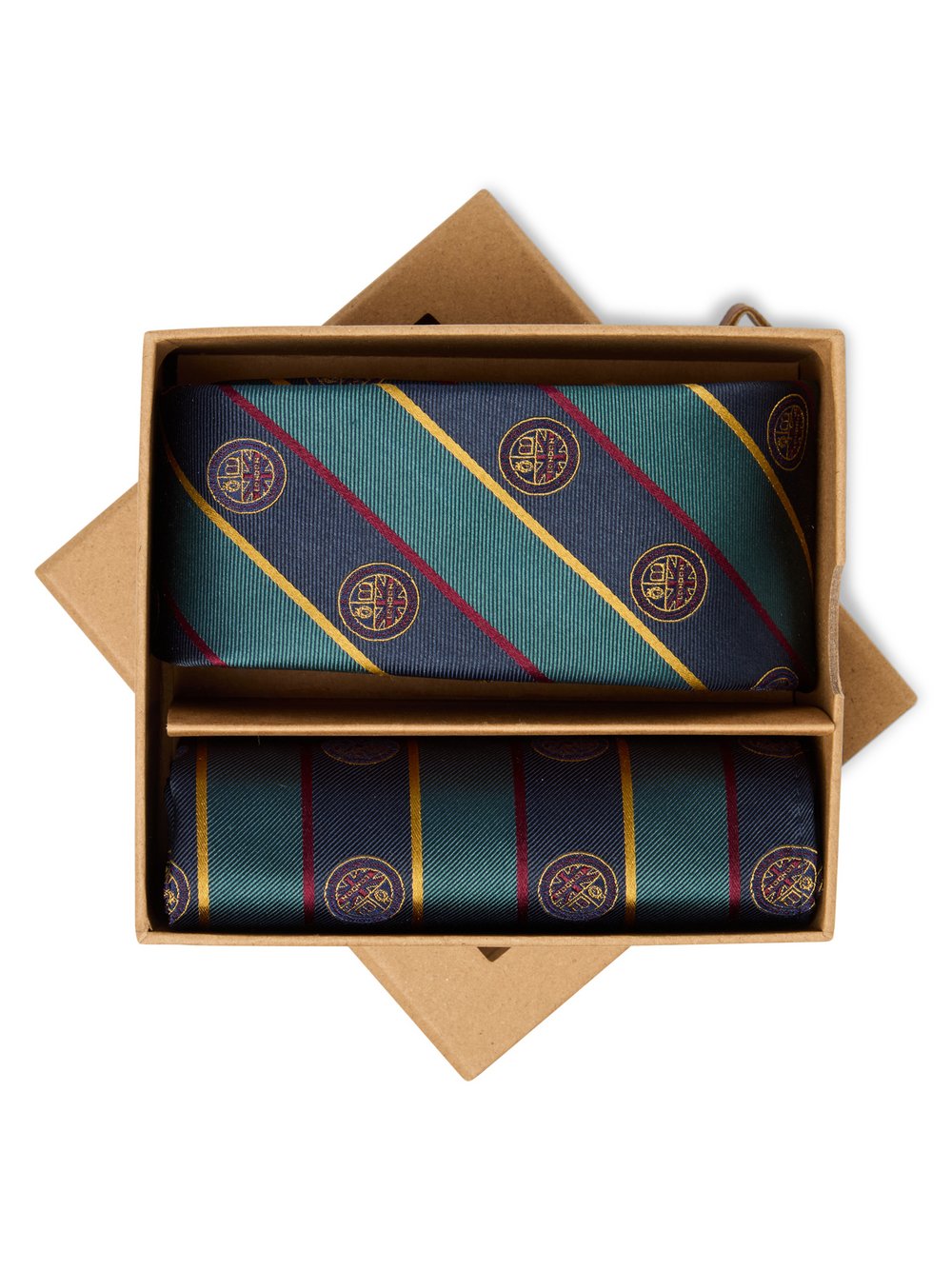 Finshley & Harding London Krawatte und Einstecktuch aus Seide Herren mehrfarbig gemustert, ONE SIZE