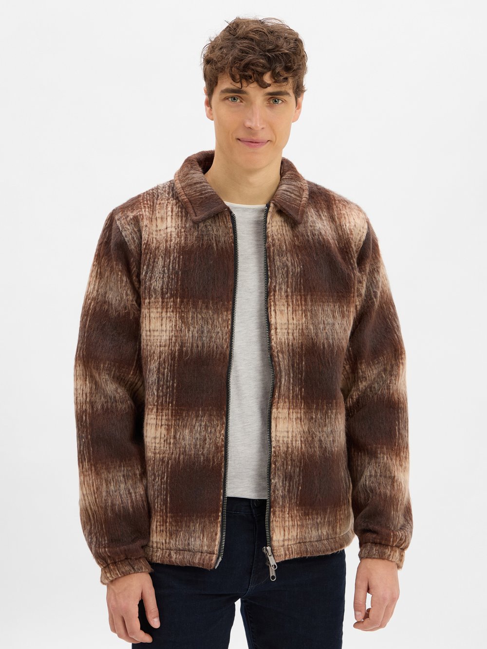 Santa Cruz Hemdjacke Herren braun kariert, S