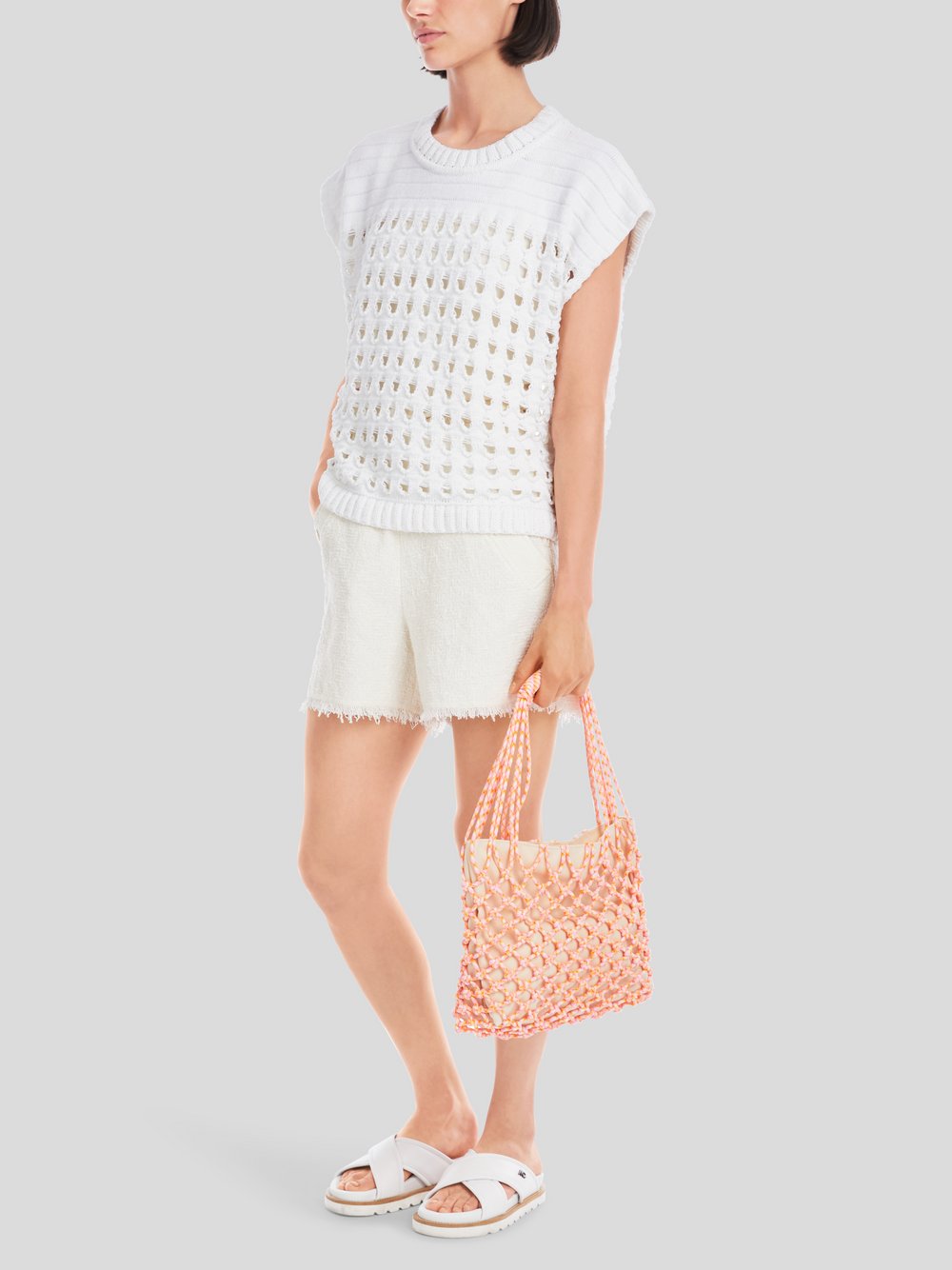 Marc Cain Pullover Damen Baumwolle weiß gemustert, 40