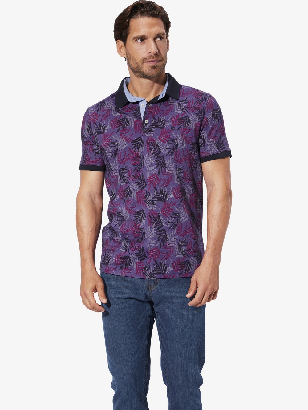 BABISTA Poloshirt Herren Baumwolle lila gemustert, M