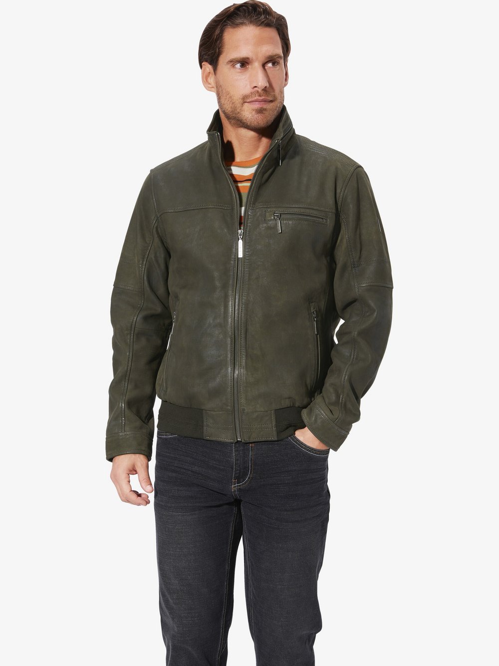 BABISTA Lederjacke Herren grün, 56