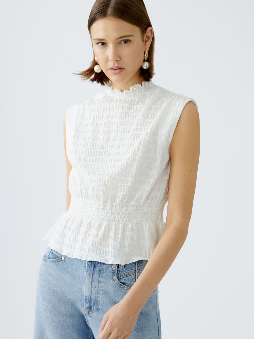 Oui Top Damen weiß, 40