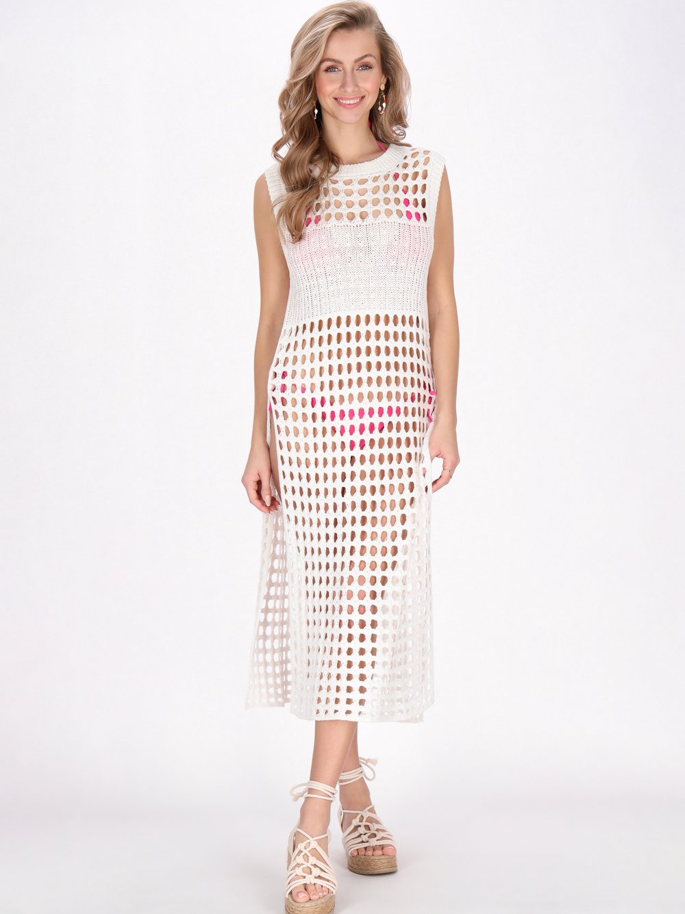 Thumbnail - IZIA Tunika Damen Baumwolle weiß gemustert, XL