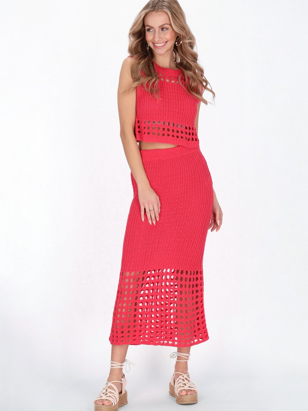 Thumbnail - IZIA Rock Damen Baumwolle lila gemustert, S