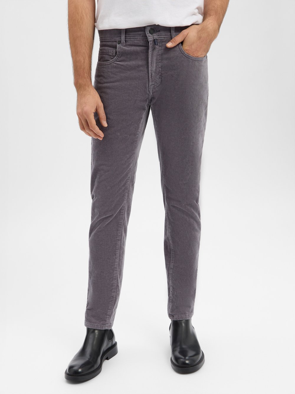 Pierre Cardin Cordhose Herren Baumwolle grau, 40-32