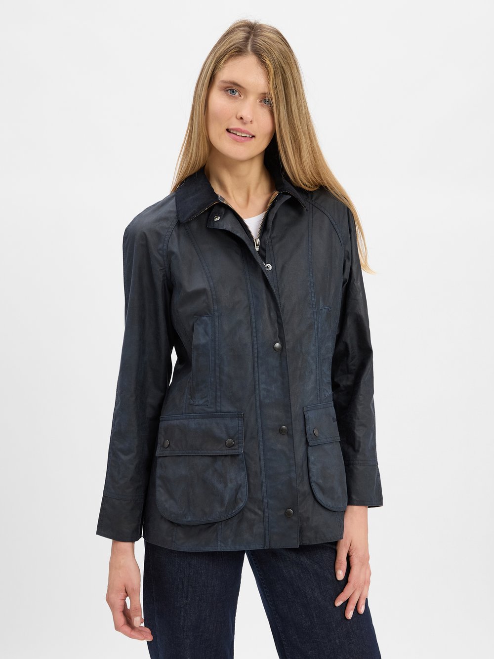 Thumbnail - Barbour Jacke Damen Baumwolle blau, 40