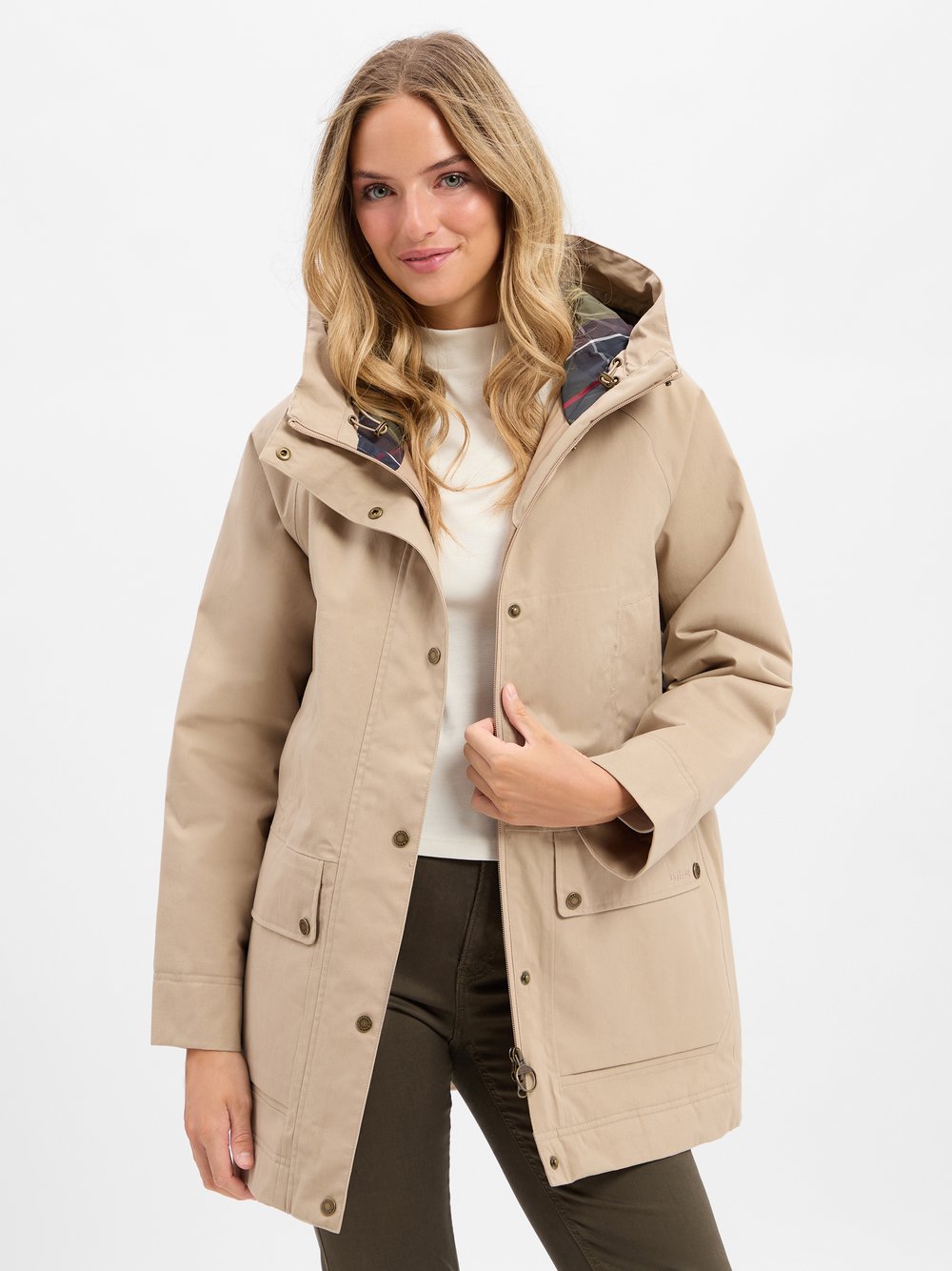 Thumbnail - Barbour Jacke Damen Baumwolle beige, 42