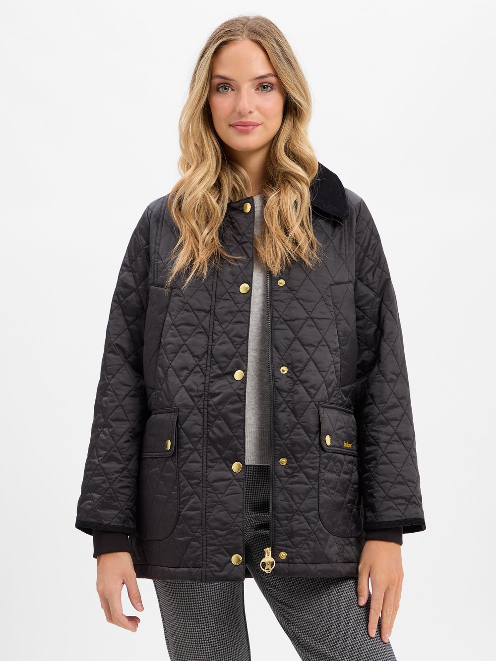 Barbour Steppjacke Damen Polyamid schwarz, 34