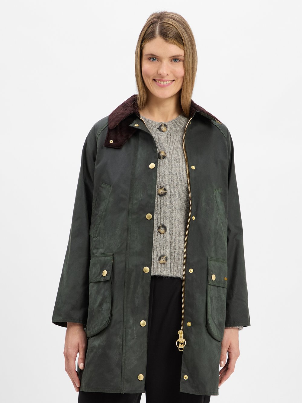 Barbour Jacke Damen Baumwolle grün, 40