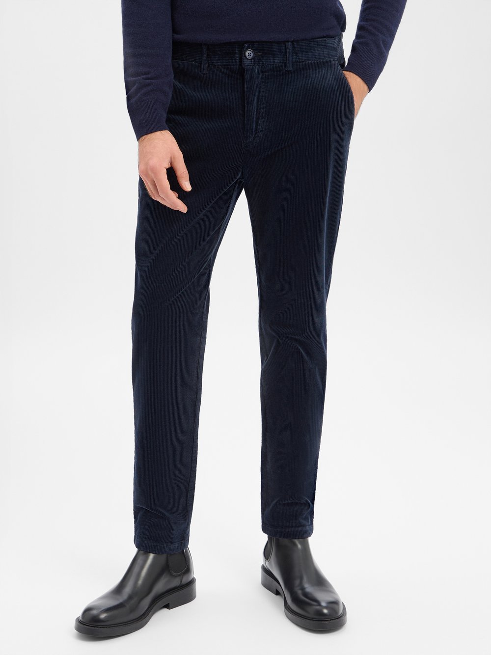 Finshley & Harding Cordhose Herren Baumwolle blau, 36-34