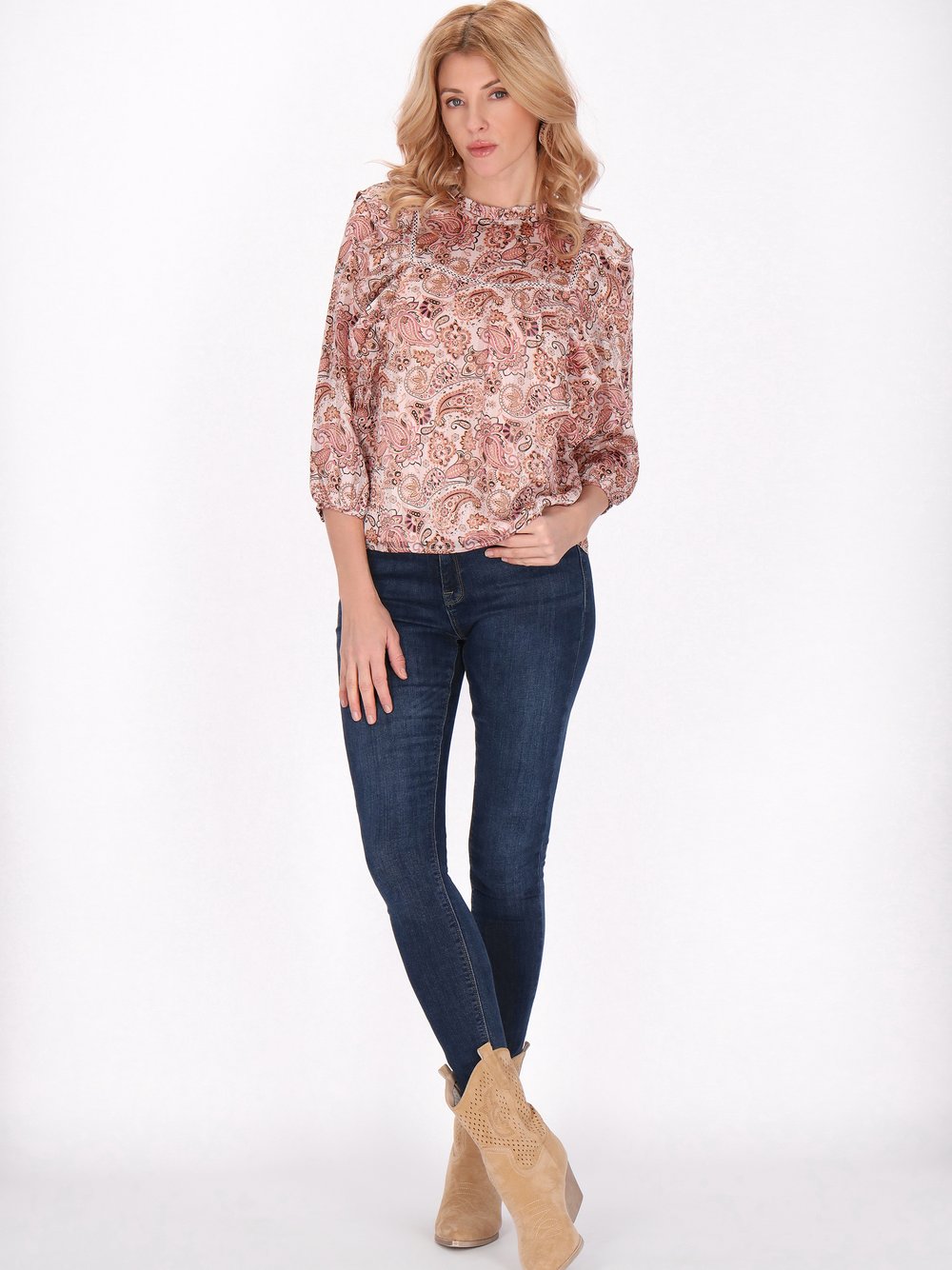 Usha Bluse Damen mehrfarbig bedruckt, M