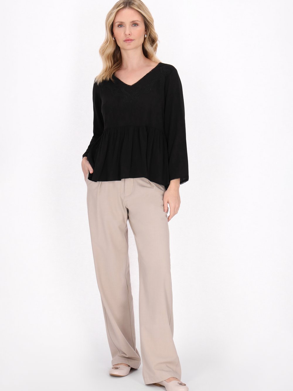 Usha Bluse Damen Viskose schwarz, L