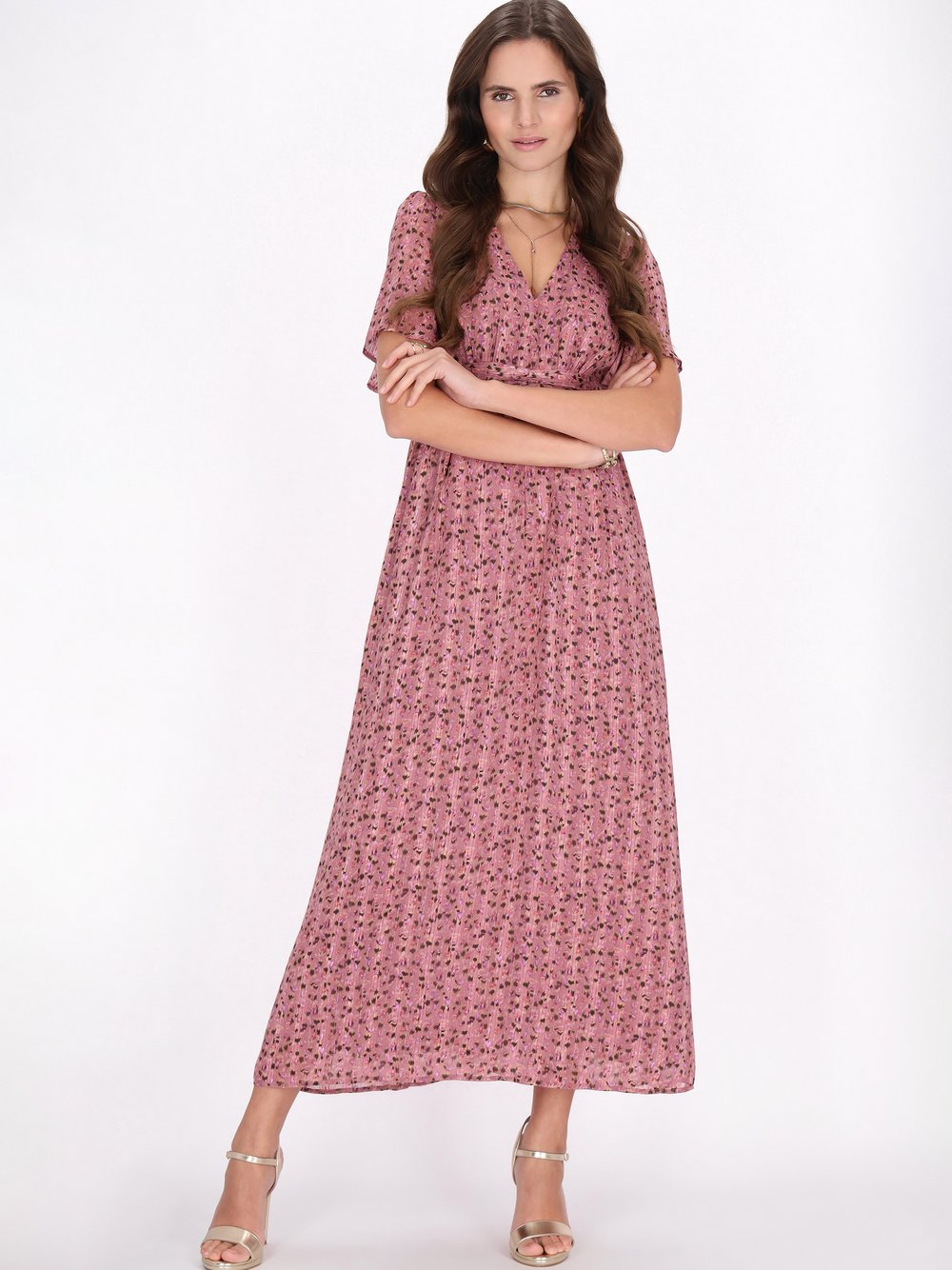 Faina Kleid Damen rosa gemustert, S