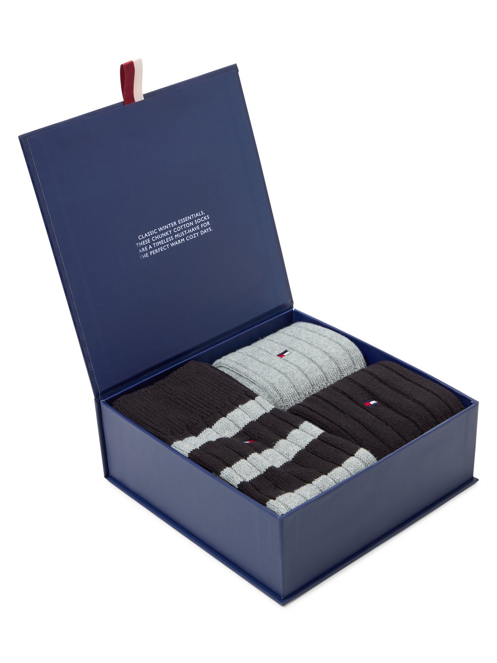 Thumbnail - Tommy Hilfiger 3er-Pack Socken Geschenkbox Herren Baumwolle mehrfarbig, 39-42